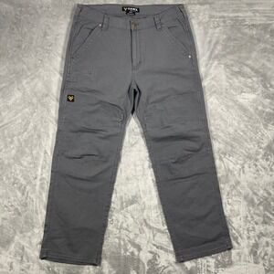 HAWX‎ Work Gear Men's Grey Canvas Carpenter Utility Work Pants Size 36(37)x32